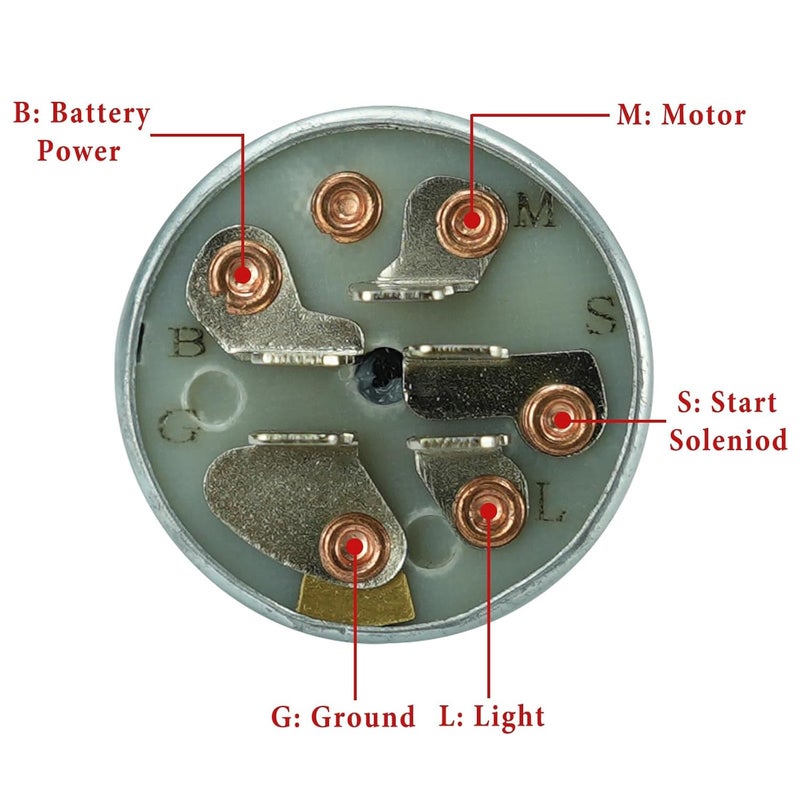 gradora Riding Lawn Mower Ignition Switch 3 Position 5 Terminals Replacement for MT-D Craftsman JD to-ro Crafts-Man Riding Lawn Mowers 925-0267 725-0267 STD365402 - Image 4